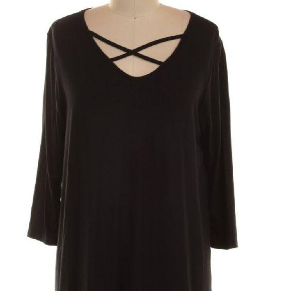 Criss Cross Neck Black Tunic Brand New